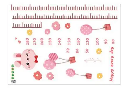 4 стиля милых мультиков, рост ребенка, высота, линейка, высота, наклейка для детской комнаты, спальни, высота метра, наклейка, декор для комнаты - Цвет: C