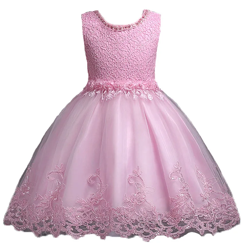 

2018 Kids Dress For Girls Infant Baby Girl's Striped Lace Flower Princess Tutu Dresses Children Birthday Party Floral Vestidos