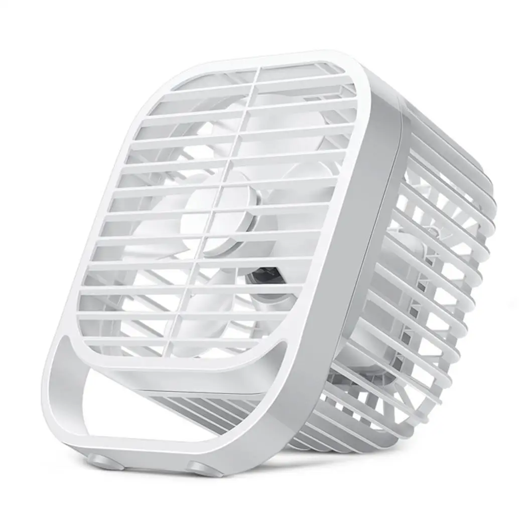 

Mini Desktop Fan Portable Mute USB Charging 2-Gear Adjustable 4-Blades Rotary Page Fans Summer Cooling Personal Air Cooler