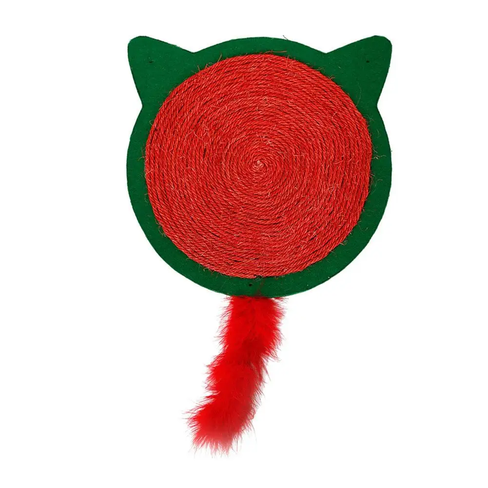 Рождественский стиль тема кошка скретч доска-Рождественская сизальная Конопля коврик кошачий наполнитель коврик