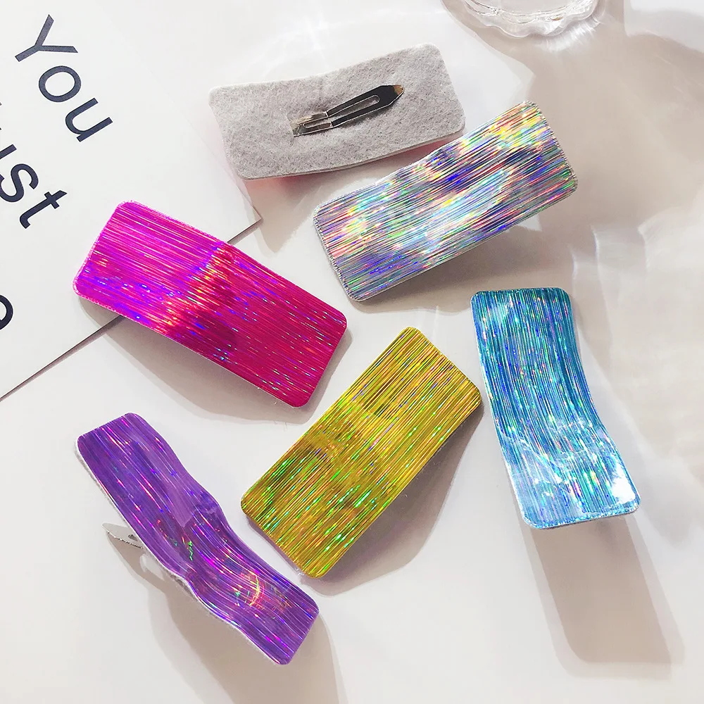 

Striped Sequins BB Clip Hair Clips for Girls Cute Laser Hairpin Women Hair Barrettes Geometric Female Hair Accessories