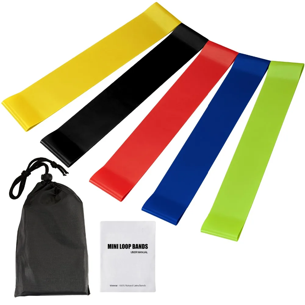 

SKL Yoga Resistance Bands Exercise Loops 12-inch Workout Flexbands for Physical Therapy,Stretching, Home Fitness with Carry Bag
