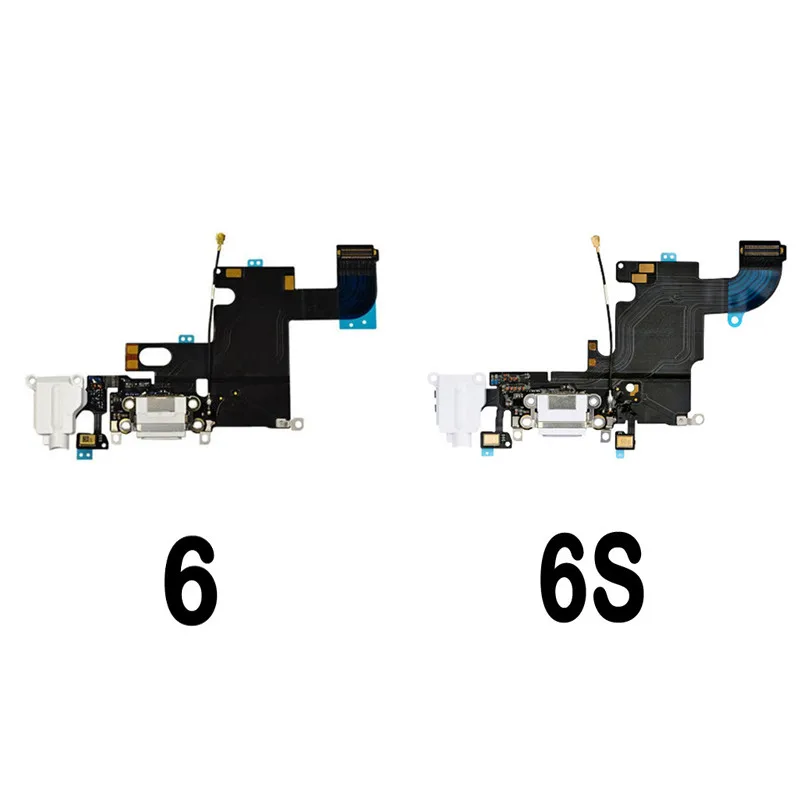 10pcs USB Charging Port Dock Connector Data flex cable For iPhone 5 5c 5S 6 6S 7 Plus Headphone Audio Jack Flex Black white