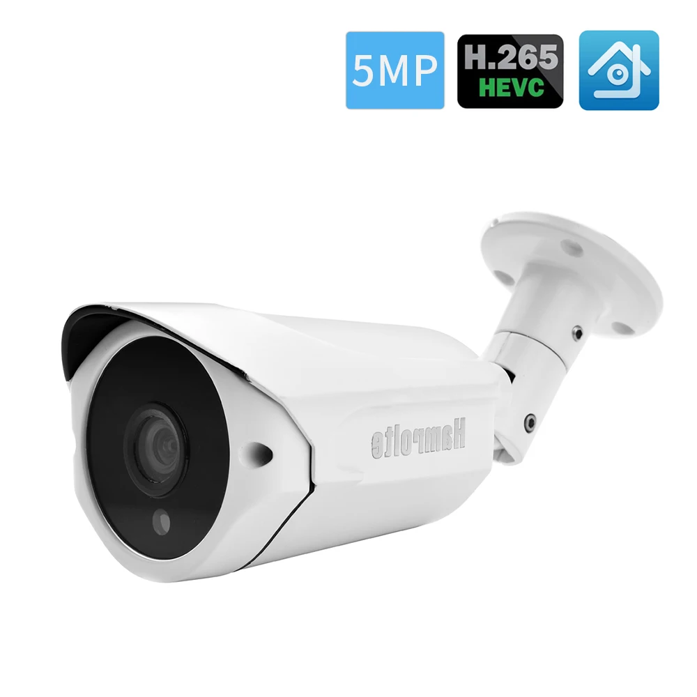 

Hamrolte IP Camera 5MP H.265 Low Storage Outdoor Camera IP67 Waterproof 20M IR Distance Nigthvision Support Remote Access Xmeye