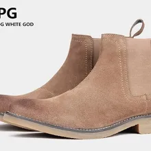 Европейские размеры 39-44, цвет хаки, серый, фирменный дизайн, европейский стиль, мужские ботинки челси, повседневная мужская обувь