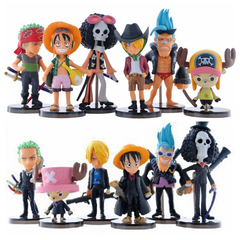 

Anime One Piece PVC Small Figures 6pcs/set 5~8cm Luffy Brook Zoro Sanji Franky Chopper