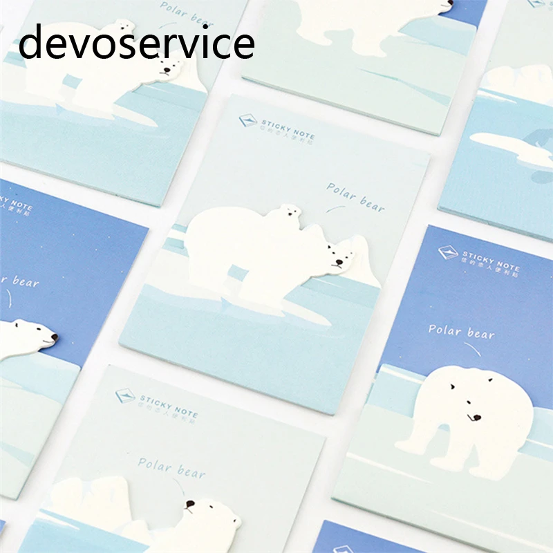 

30Pages 85x82mm Polar Bear Sticker Album Items Decorative DIY N Times Card Sticky Note School Office Supplies Student Stationery