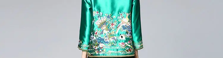 Free shipping new arriving Spring big size vintage Chinese style flower and peacock embroidered short jacket outerwear for women Coats