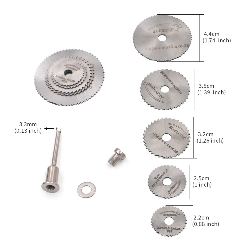 30 шт. роторные инструменты циркулярные пилы Лезвия Дерево Металл камень пильное полотно диски с оправкой для Dremel; комплектующие