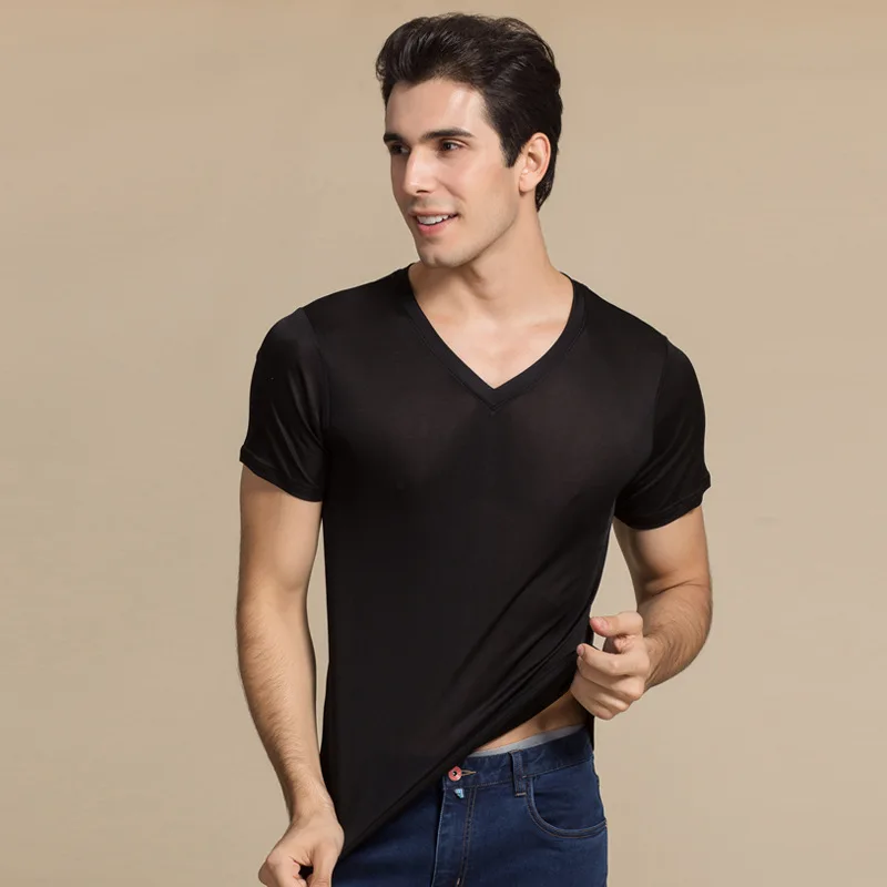 Camisa básica masculina t 100% natural de