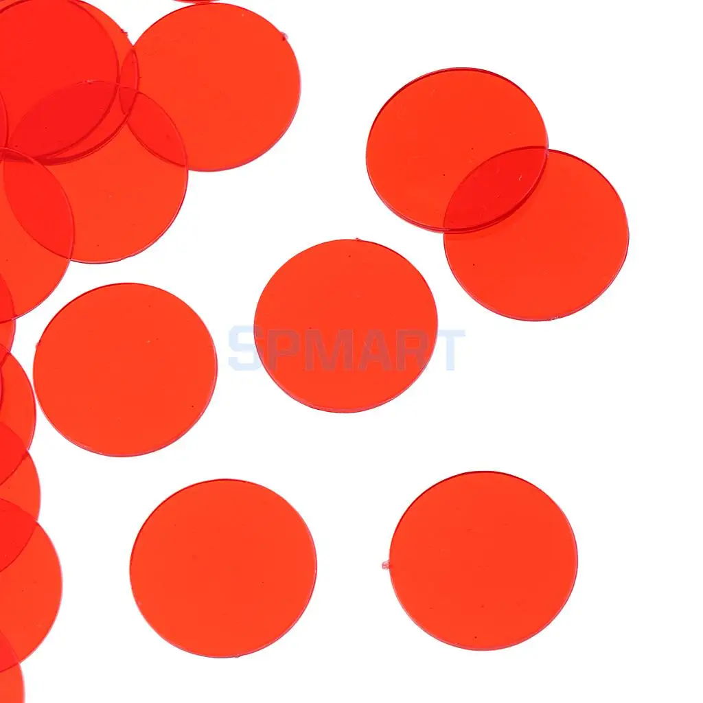 100x Translucent Bingo Chips 3/4 Inch Poker Chips for Bingo Poker Board Game Cards Casino Accessory Novelty Toys Mixed Color