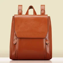 Lemochic mochila mochila mochila de la vendimia de la pu mujeres del cuero del aceite bolsa de escuela de moda para adolescentes mochilas de mujer militar