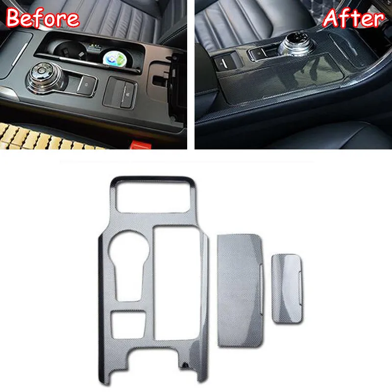 

JXKaFa For Ford Mondeo 2017 2018 Car Central Console Gear Shift Box Water Cup Holder Car Cover Overlay Styling Accessories