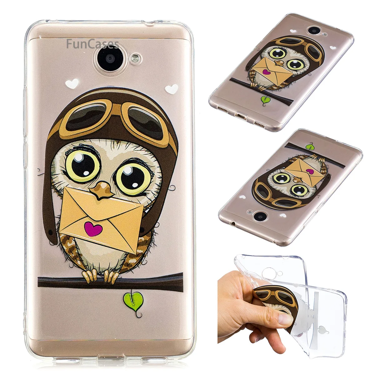 Elephant Phone Case sFor Aksesuar Huawei Y7 Soft TPU Back Cover Telefoan Geometric Phone Accessory For Huawei Ascend Y7 Prime