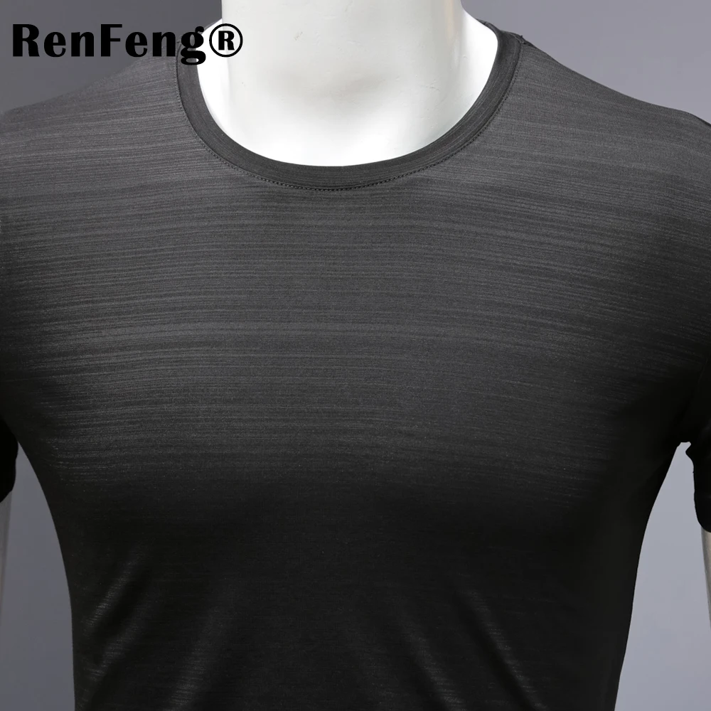 Smart Casual tshirt men luxury mercerized cotton t shirt mens clothes 2018 fashion streetwear cool t-shirt blank black blue tops (6)