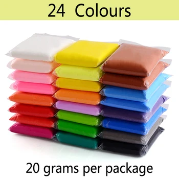 

24pcs/set DIY clay safe and nontoxic Malleable Fimo Polymer Clay playdough Air Clay Polymer Plasticine Modelling Clay Slime