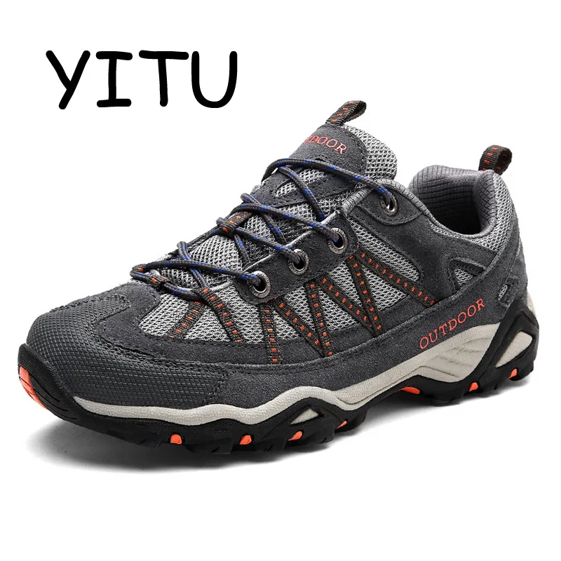 YITU Мужская Осенняя уличная Треккинговая обувь женская дышащая походная обувь спортивные кроссовки обувь для кемпинга и охоты брендовые ботинки