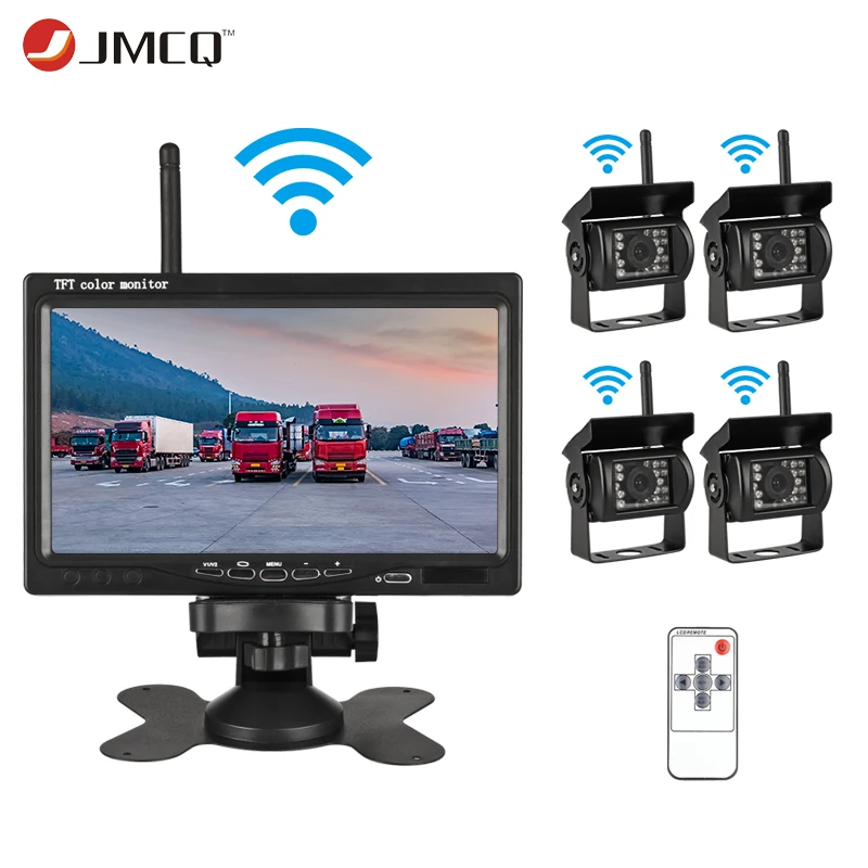 

JMCQ 7" TFT LCD Wireless Car Monitor HD Display Reverse Camera Remote control Parking System For Car Rearview Monitors For truck