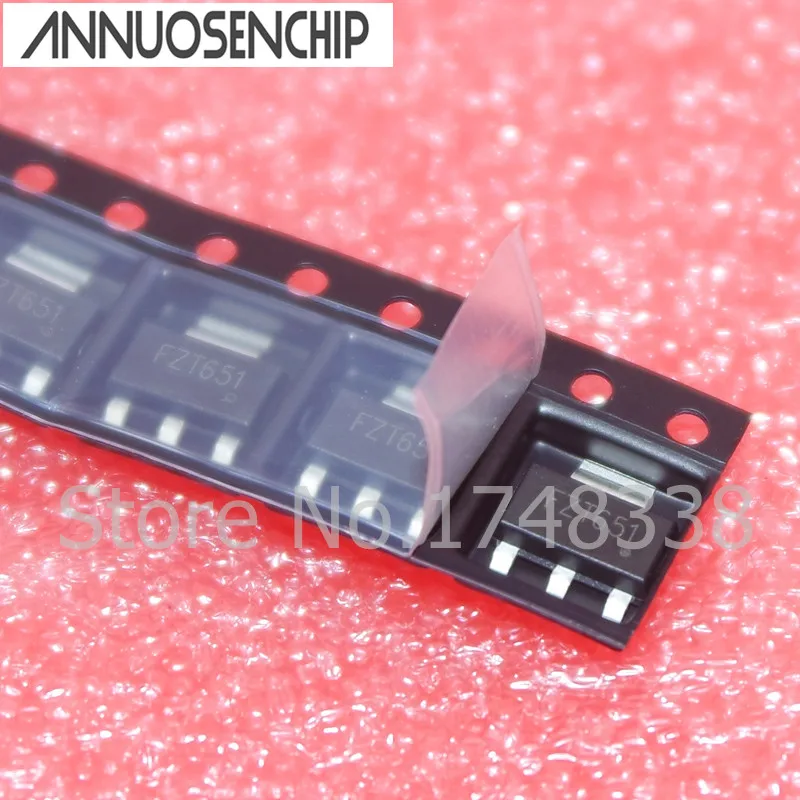 NPN SILICON PLANAR HIGH PERFORMANCE TRANSISTORS FZT651 SOT 223 NEW
