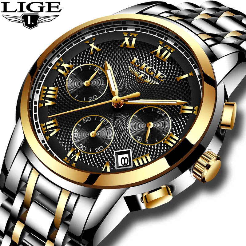 

Men's watches Fashion Brand LIGE Multifunction Chronograph Quartz Watch Military Sport watch men Male Clock Relogio Masculino