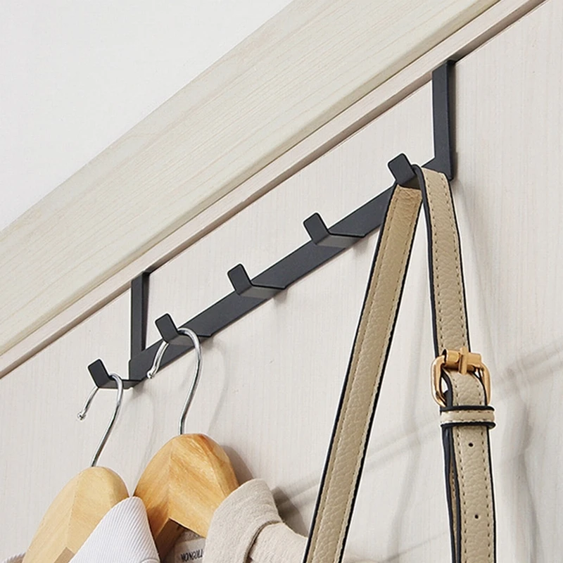 

Practical Wrought Iron Door Hook Wall Hanger Hat Durable Over Door Bearing About 5kg Kitchen 5 Hooks Towel Hat Clothes Wall Hook