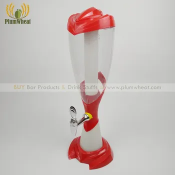 

Red 3 Liters Beer Tower Dispenser with LED Light Ice Tube BT71