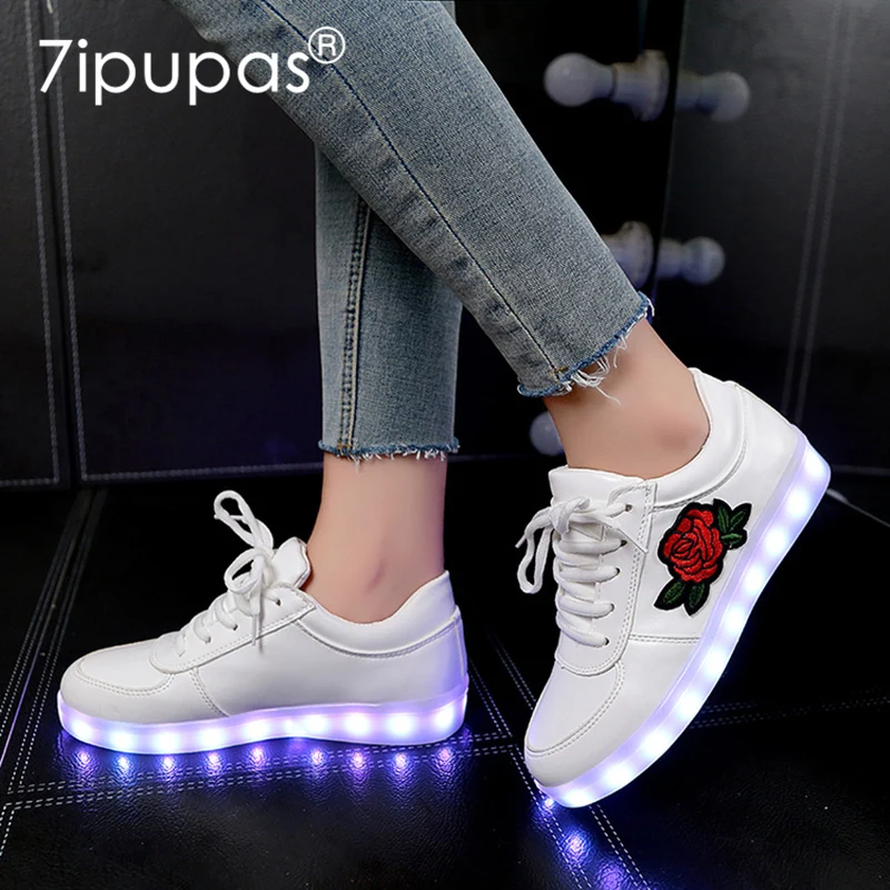 Unisex LED Shoes Lace Up Sportswear Sneakers Luminous Casual Lovers Shoes KIDS