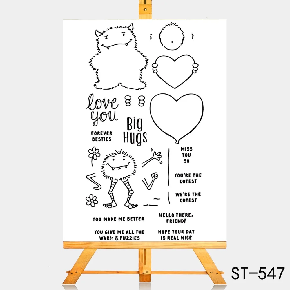 

AZSG Cute little monster Clear Stamps/Silicone Transparent Seals for DIY scrapbooking Card Making 10*15cm