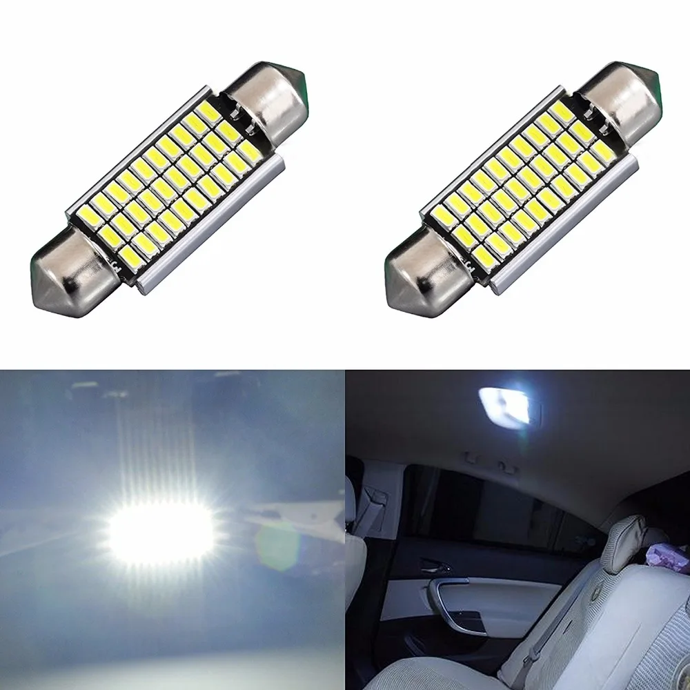Us 4 89 30 Off Aglint 2pcs Automotive Led Festoon Bulb Error Free Canbus Interior Light Pure White 12 Volt 39mm C5w Festoon Dome Light White In