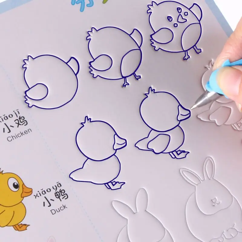 Новая детская книжка-раскраска с рисунками животных/фруктов/овощей/растений для детей 3-9 лет
