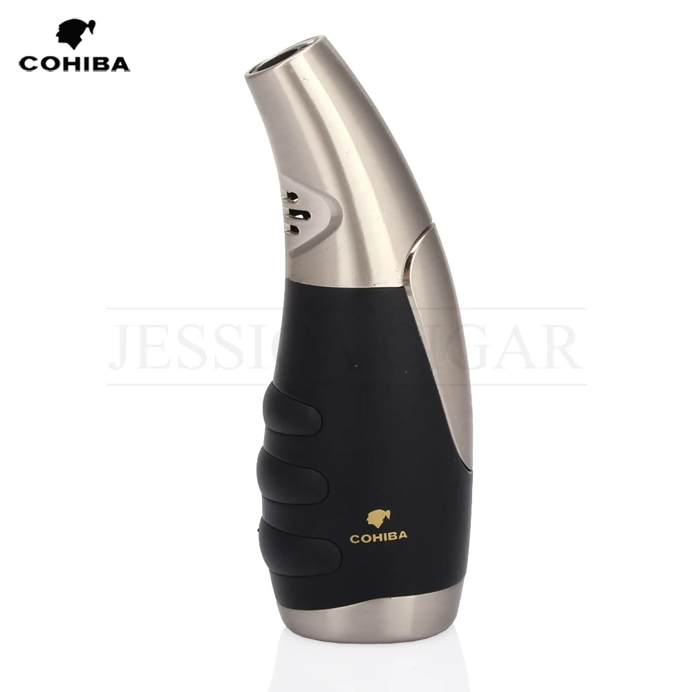 Одноструйная зажигалка с пламенем автоприкуриватель Бутановая Зажигалка COHIBA