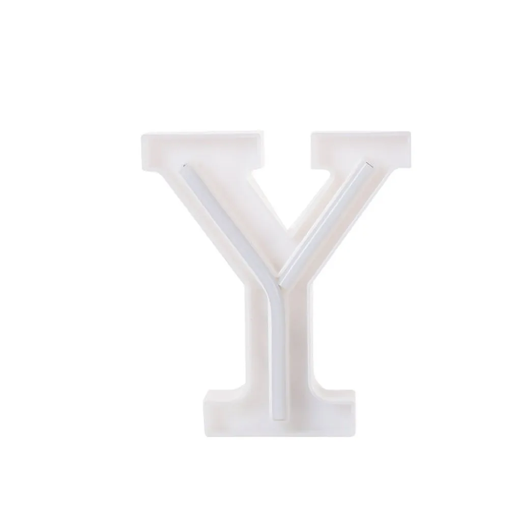 LED USB Letter Lights Light Up White Plastic Letters Standing Hanging A-Z symbol decorative letters holiday led night lights