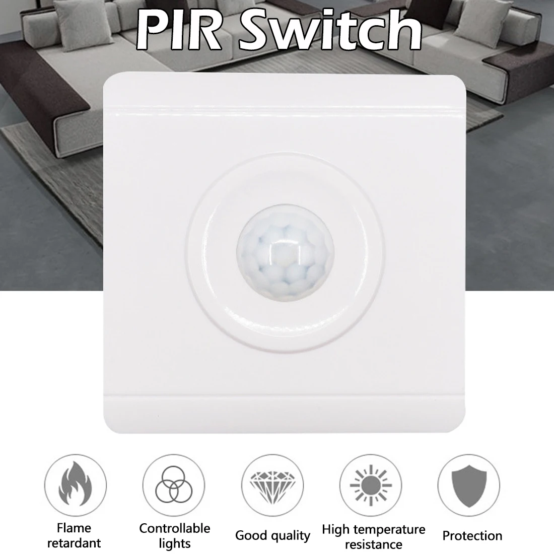 

220V Type Infrared intelligent human body sensor switch Smart Home Led Light 86 adjustable photosensitive delay sensor switch