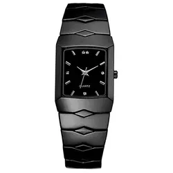 Полный Нержавеющая сталь черный роскошные классические пара Часы кварцевые наручные часы Новый Дизайн 5d7d 6uft