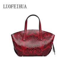 Новая кожаная женская сумка в этническом стиле с принтом модная сумка через плечо брендовая сумка