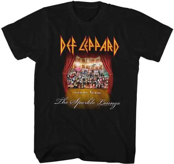 Def Leppard блеск гостиная взрослых Футболка Тяжелую Музыку футболка Hipster Прохладный