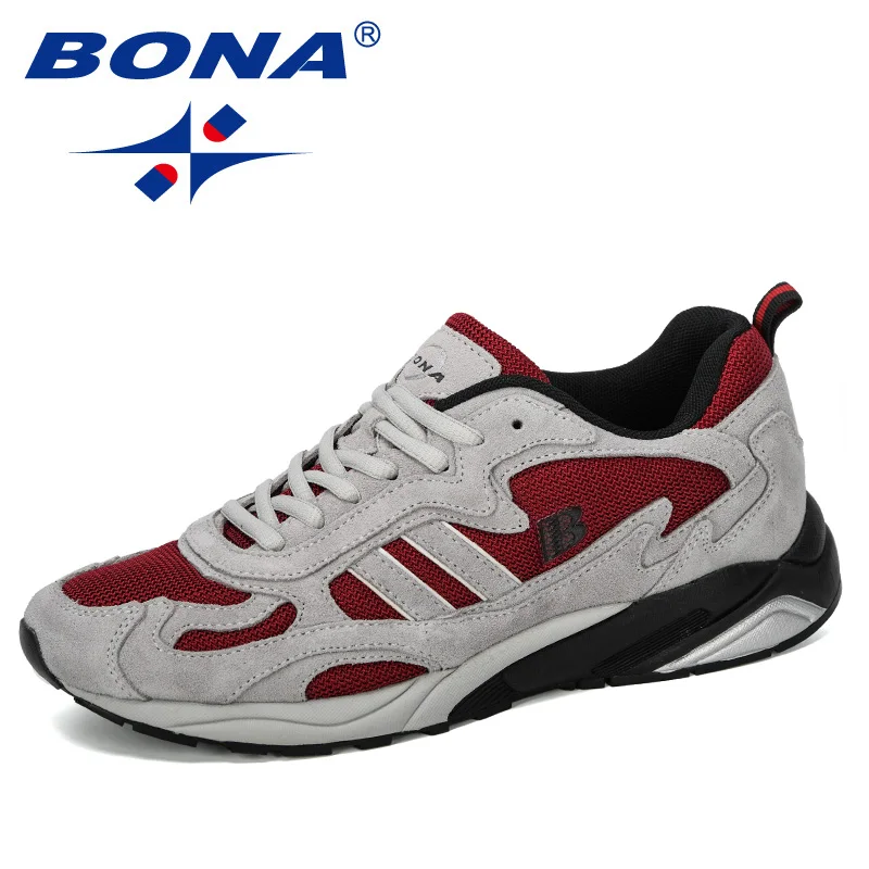 

BONA 2019 New Designer Casual Shoes Men Lac-Up Mesh Shoes Lightweight Walking Sneakers Man Zapatillas Hombre Trendy Footwear