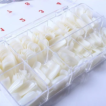 

New 500Pcs Fashion Full Cover Natural False Nails Fake Tips With Box Beauty Tool