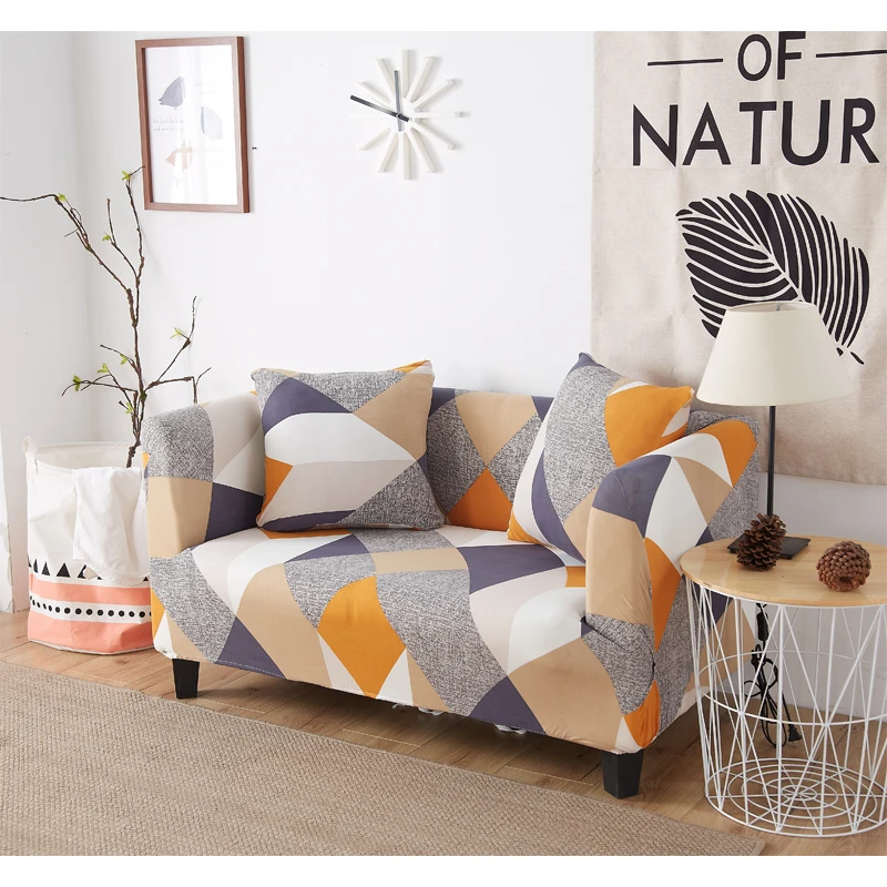 Эластичный универсальный чехол для дивана из спандекса 2 и 3 с геометрическим - Фото №1