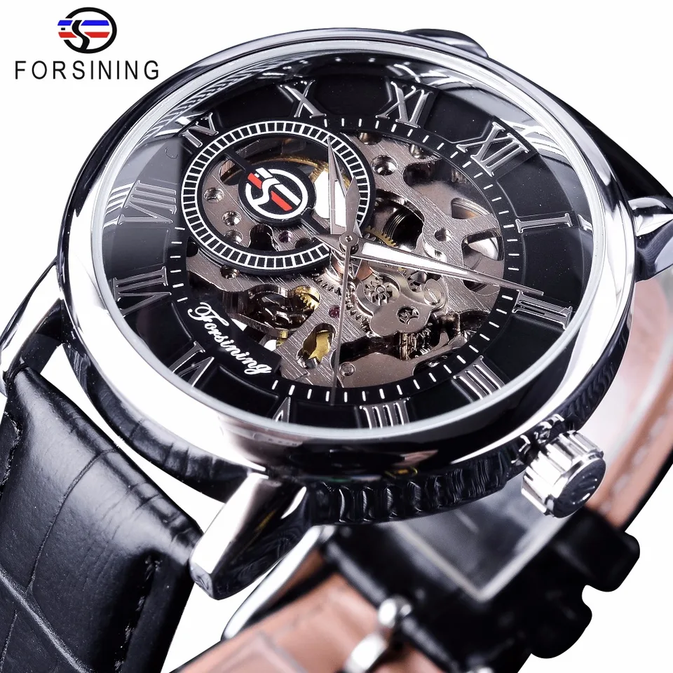 Forsining 3d Literal Design Open Working Black Dial Designer Watches Men Luxury Top Brand Skeleton Mechanical Watch Clock Men Clock Brand Clock Designclock Men Aliexpress