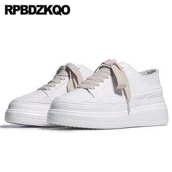 

vintage trainers muffin platform creepers cloth lace up women thick sole white canvas shoes wedge black sneakers breathable