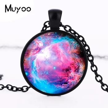 

2017 new hot Orion Nebula Pendant Nebula Galaxy Jewelry Round Photo Universe Necklace Space Necklace Nebula Galaxy HZ1
