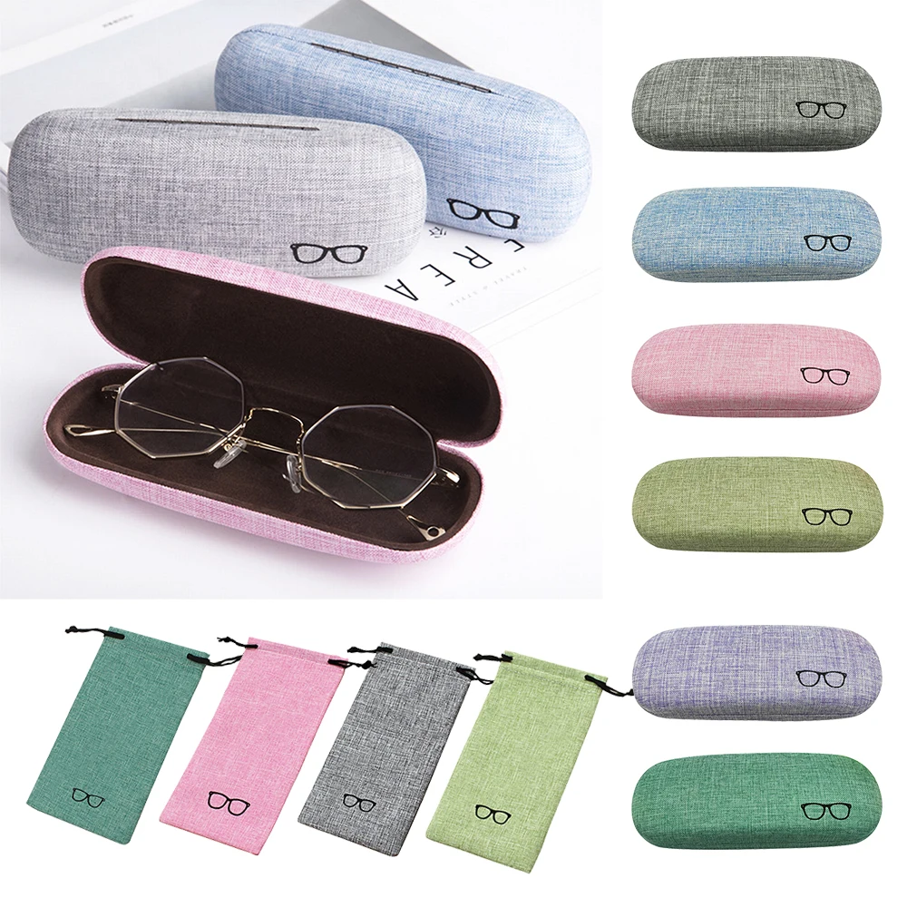 

Hoomall 1PC Eye Glasses Case Portable Unisex Imitation Wood Grain Zipper Leather Sunglasses Box Women Handmade Hard Fold Box