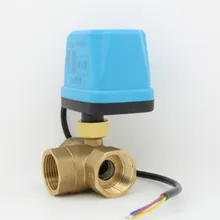 3 способа латунный клапан AC220V DC5V DC12V DC24V Электрический шаровой кран моторизованный шаровой клапан электрический DN15 DN20 DN25 DN32 DN40