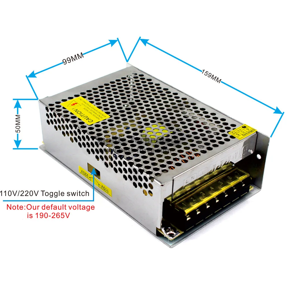 DC12V 24 В 150 Вт Питание Напряжение трансформатор переменного тока 100 В-240 В к DC 12 В 24 В светодио дный драйвер для светодио дный полосы света Управление переключатель Дисплей