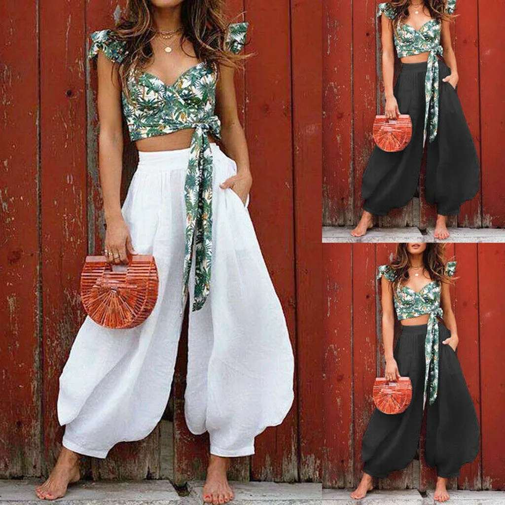

Plus Size Loose Solid Harem Pants Women Fashion High Waisted Loose Culottes Pants Women Trousers Femme Casual Fashion #G10