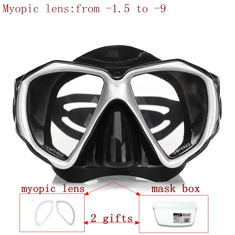 Протезированная маска для дайвинга для близоруких ныряльщиков и храпа оптические линзы маска для подводного плавания из закаленного стекла для близорукости маска для дайвинга для взрослых