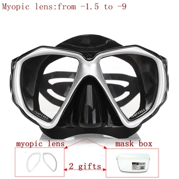 

Prossional diving mask for nearsighted divers and snorker optical lens scuba mask tempered glass myopia lens dive mask for adult