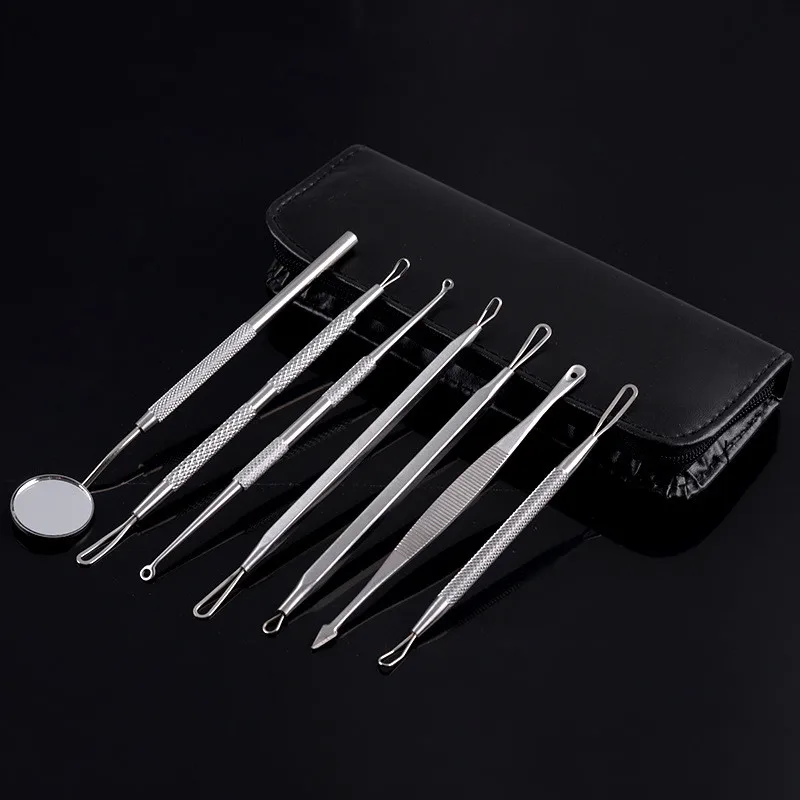 

AMSIC 7pcs Blackhead Removal Needles Stainless Steel Pimple Extractor Comedone Cleaner Skin Clean Care Tools Kit