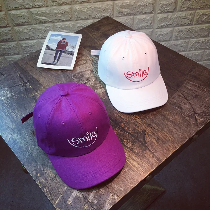 New Shading sun hat Korean version of spring and summer smiley face letters embroidery baseball caps men and women cap snapback New Shading sun hat Korean version of spring and summer smiley face letters embroidery baseball caps men and women cap snapback